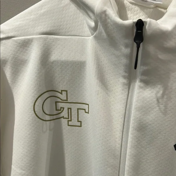 White Georgia Tech Adidas Jacket with Black Accents - Picture 2 of 3